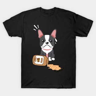 Cute French Bulldog spilled a jar of peanut butter T-Shirt